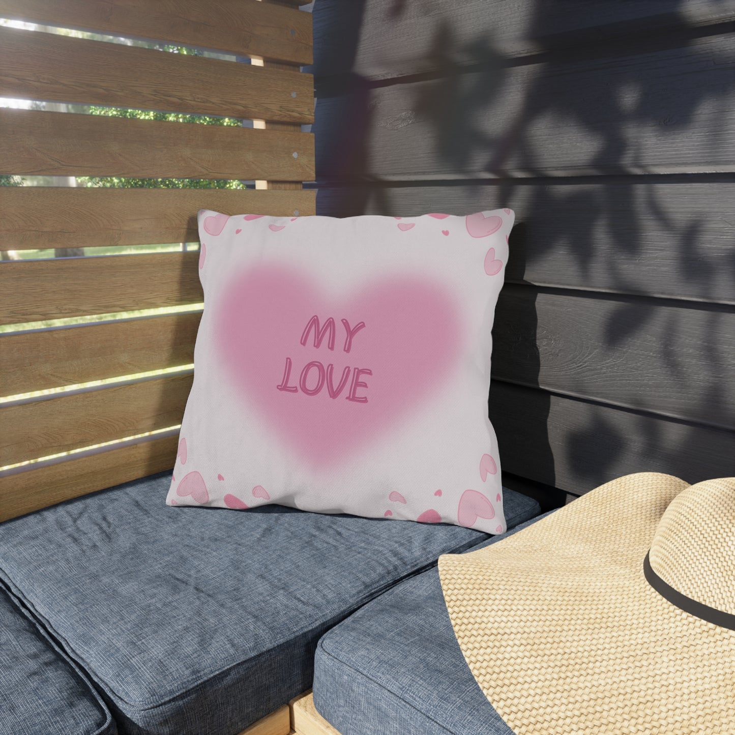 Romantic Outdoor Pillows for Love, Heart Decor, Summer Vibes, Wedding Gift, Patio Cushions, Valentine's Day