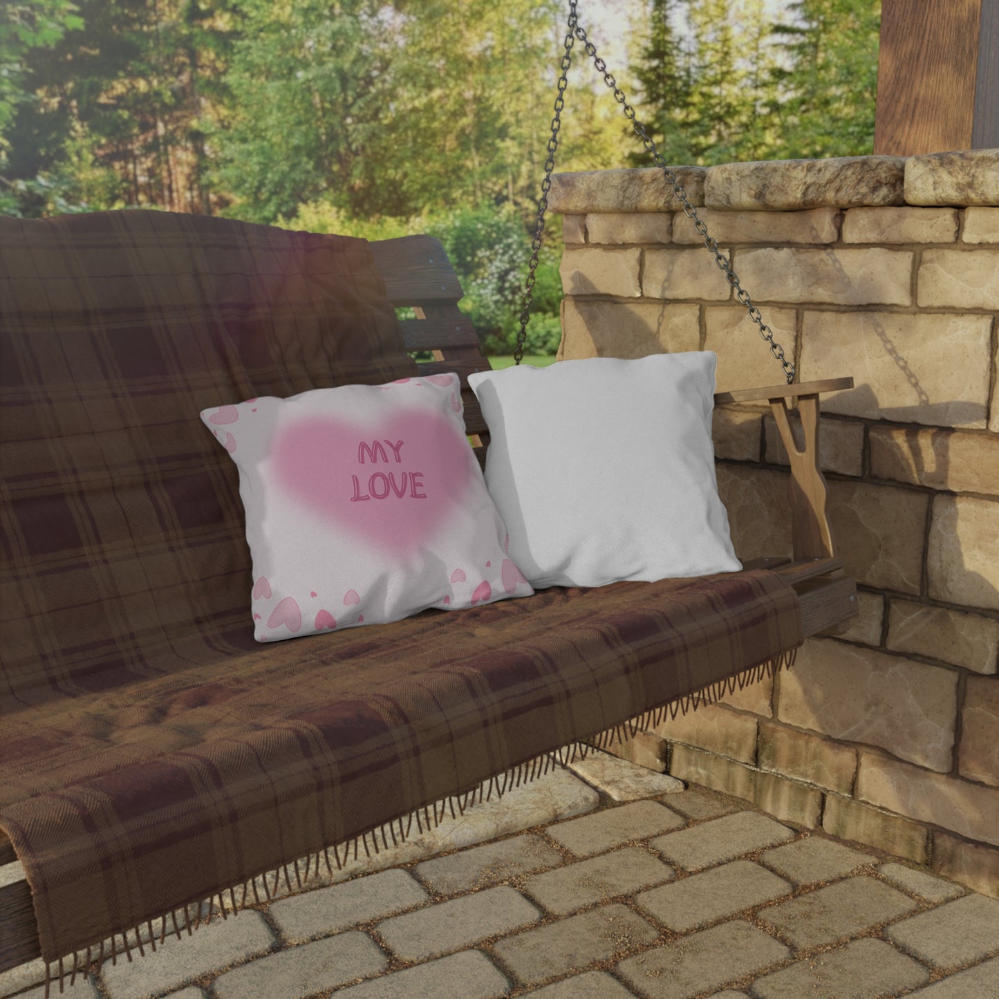Romantic Outdoor Pillows for Love, Heart Decor, Summer Vibes, Wedding Gift, Patio Cushions, Valentine's Day