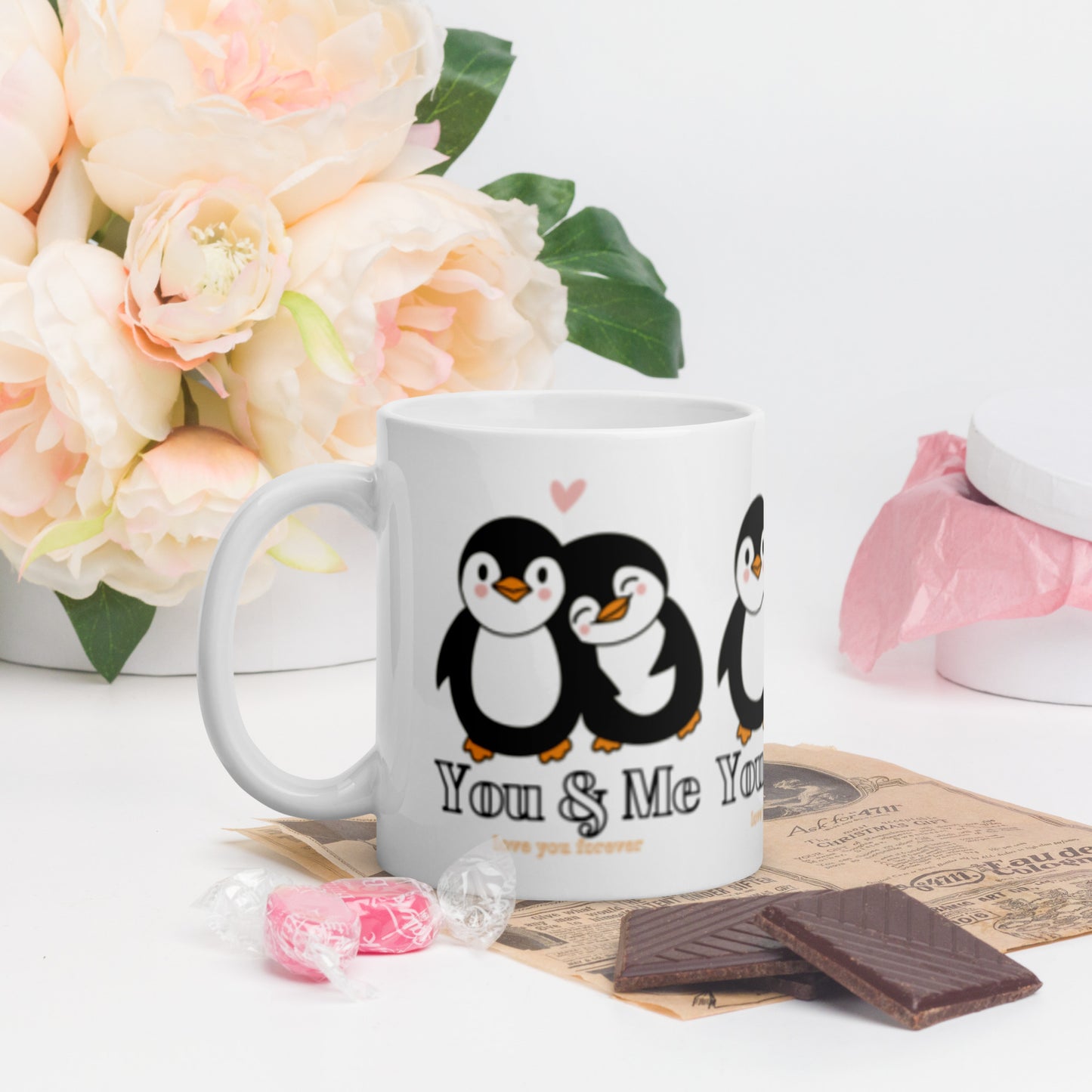 White glossy mug.