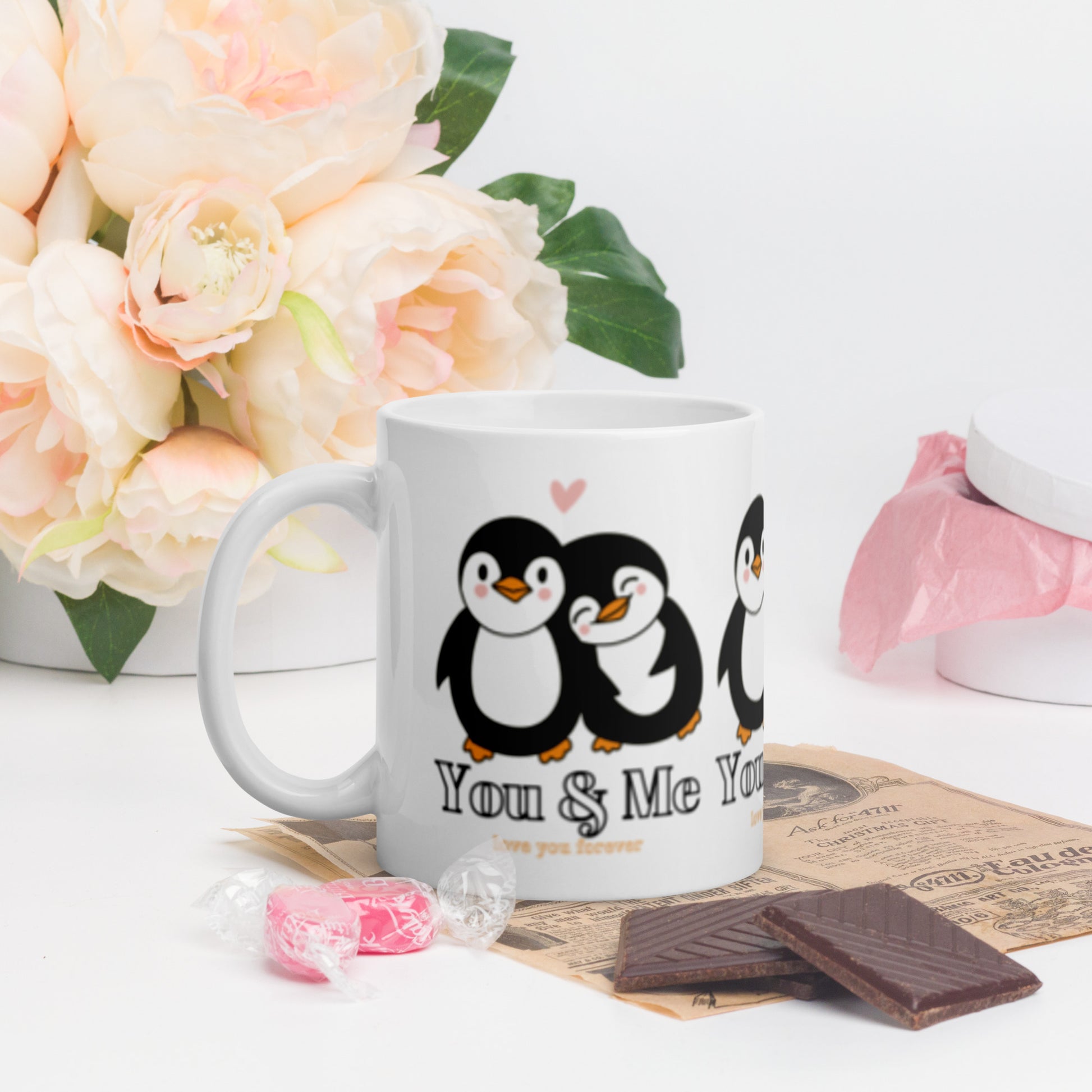 White glossy mug.