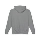 Back view of plain grey youth streetwear hoodie, trendy fashion at TeenHub