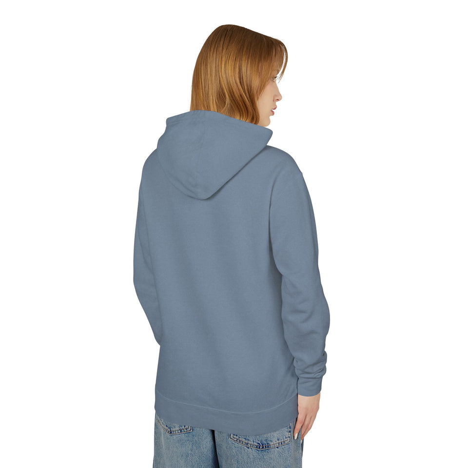 Teen modeling light blue streetwear hoodie and jeans, youth fashion for everyday wear