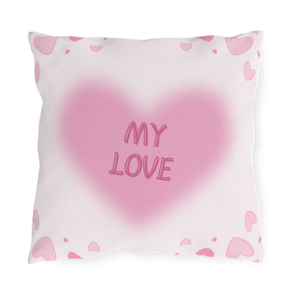 Romantic Outdoor Pillows for Love, Heart Decor, Summer Vibes, Wedding Gift, Patio Cushions, Valentine's Day