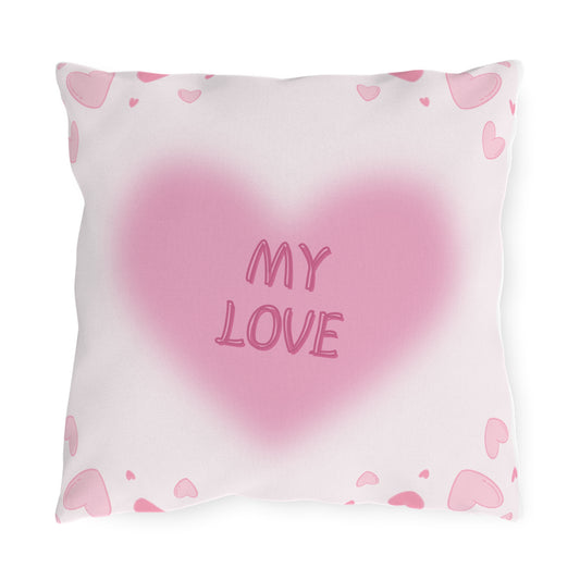 Romantic Outdoor Pillows for Love, Heart Decor, Summer Vibes, Wedding Gift, Patio Cushions, Valentine's Day