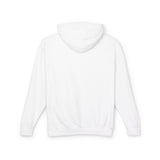 Back view of plain white youth streetwear hoodie, TeenHub trendy teen fashion