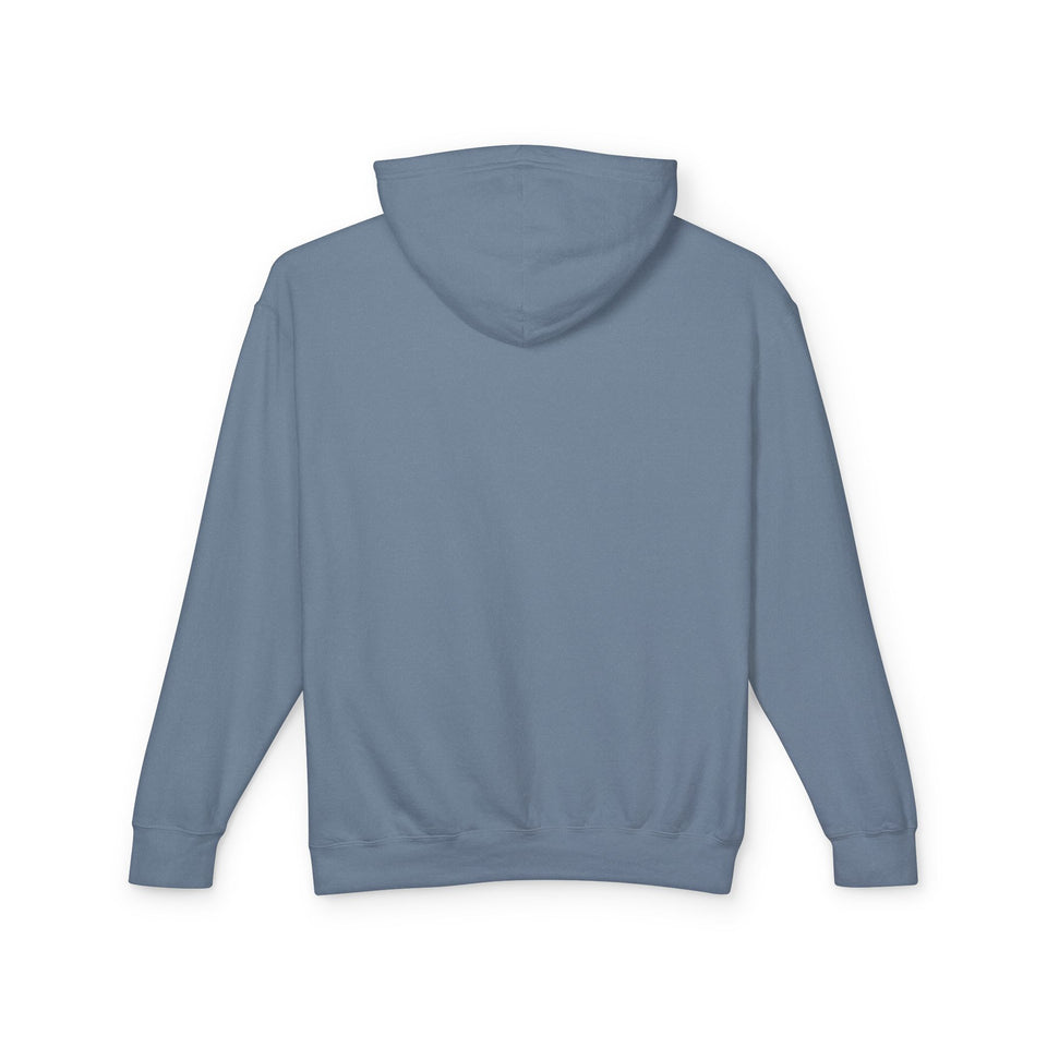 Back view of plain blue streetwear hoodie for teens, youth fashion, TeenHub