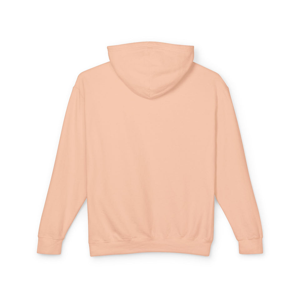 Peach pink youth streetwear hoodie, back view, trendy fashion at TeenHub