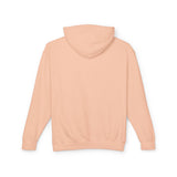 Peach pink youth streetwear hoodie, back view, trendy fashion at TeenHub