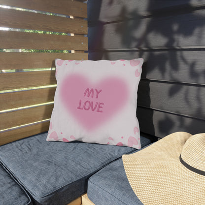 Romantic Outdoor Pillows for Love, Heart Decor, Summer Vibes, Wedding Gift, Patio Cushions, Valentine's Day