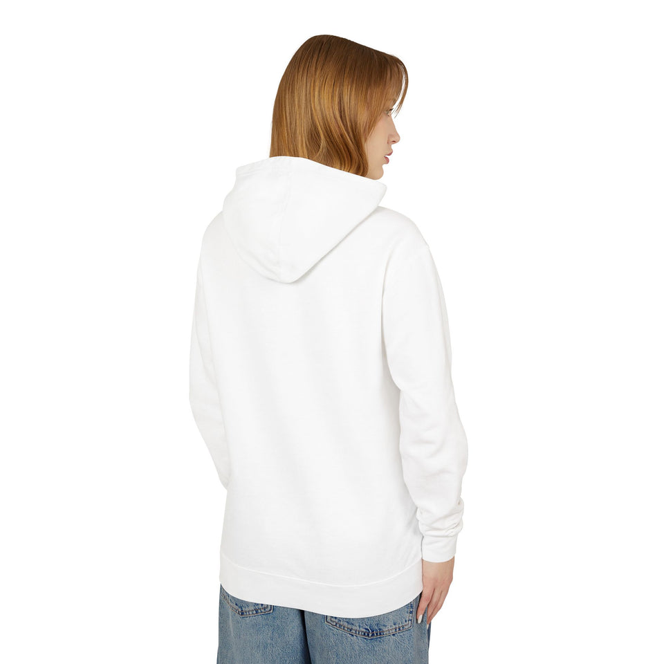 Teen wearing white hoodie and blue jeans, trendy youth streetwear fashion