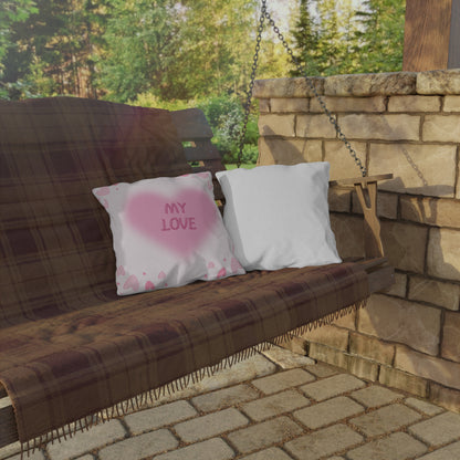 Romantic Outdoor Pillows for Love, Heart Decor, Summer Vibes, Wedding Gift, Patio Cushions, Valentine's Day